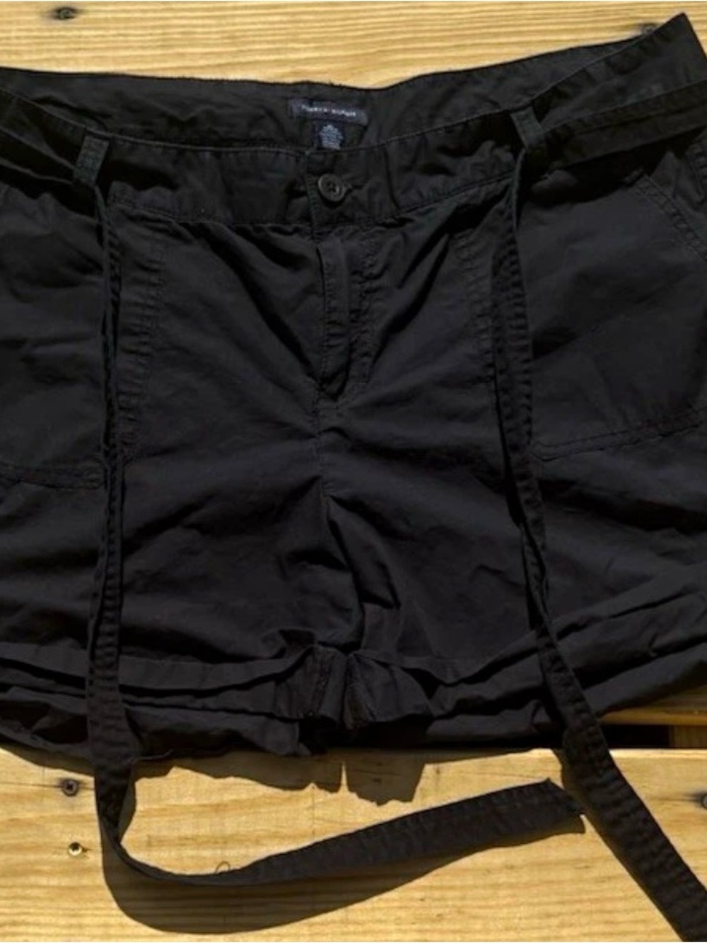 Tommy Hilfiger Black Women's Cargo Shorts with Tie Waist
